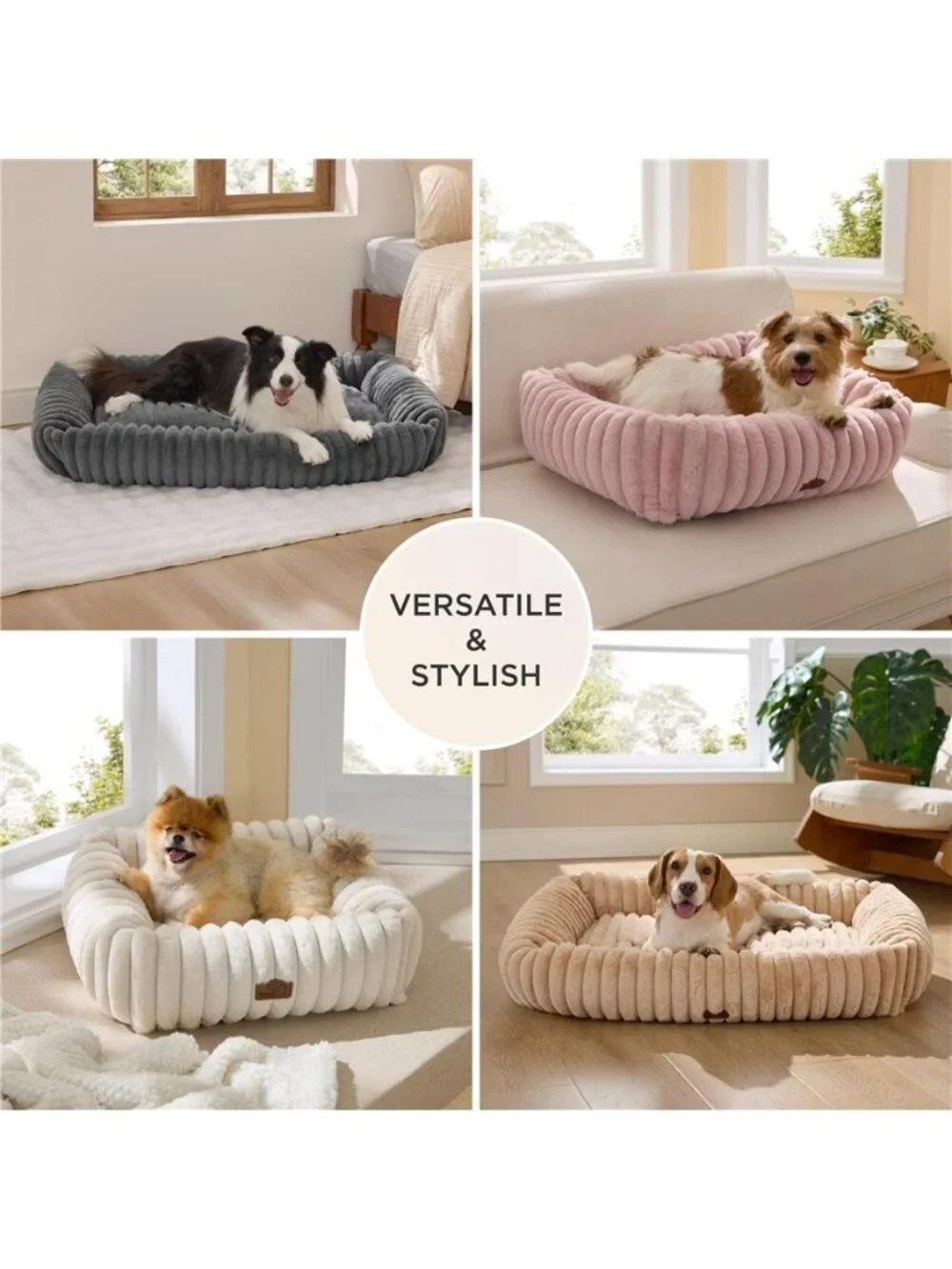 Orthopedic Dog Bed for Small Dogs & Cats Washable Furry Pet S(20
